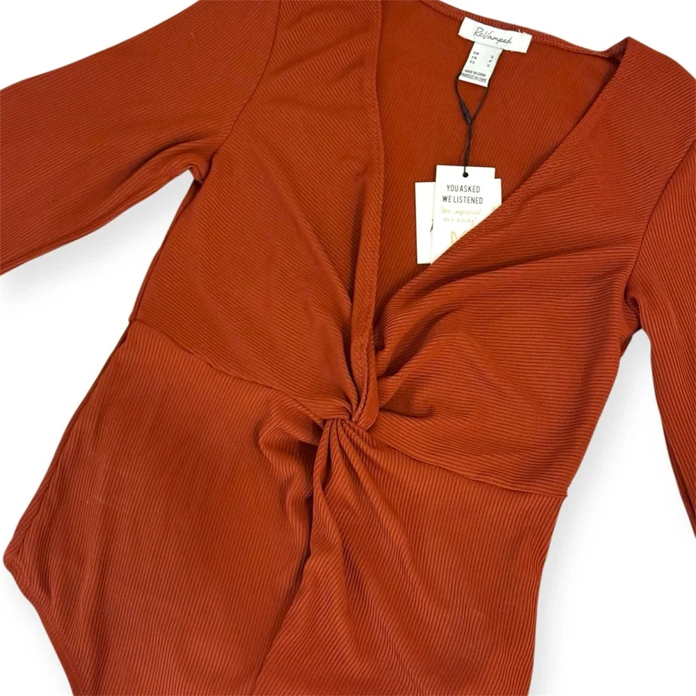 Revamped Blood Orange Long Sleeve Bodysuit | Small | NWT - Picture 2 of 9